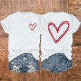 thumbnail image 2 of fatyb Heart T-Shirts for Women Short Sleeve Crew Neck Graphic Tee Summer Womens Casual Printed Tshirts, 2 of 3