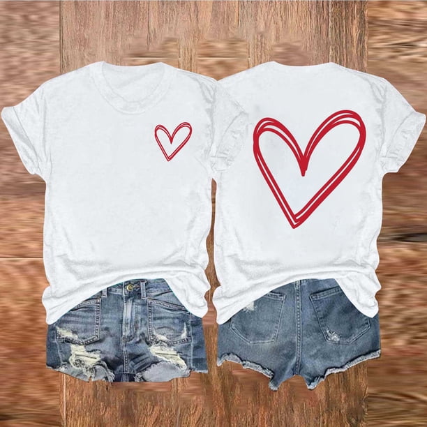 Fiudx Ofertas Flash Artículos En Oferta Camiseta de Manga Corta con Cuello Redondo y Estampado Informal a La Moda para Mujer