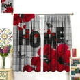 thumbnail image 3 of Red Rose Blackout Curtains for Kitchen,Rustic Butterfly Red Rose Romantic Blooming Red Floral Butterfly Window Treatments for Girls Bedroom Living Room 84x84in, 3 of 6