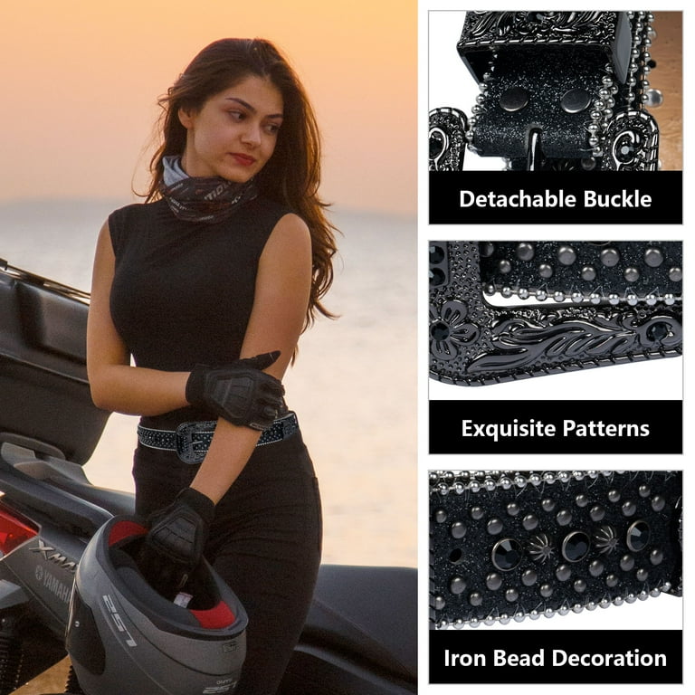 Dream Apparel Rhinestone Belt for Men and Women, Western Cowgirl Cowboy  Bling Studded Diamond Belt Faux Leather Belt for Jeans Pants Dress -  Walmart.com