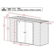 Arrow Select 10 x 4 x 6 ft Charcoal Steel Storage Shed