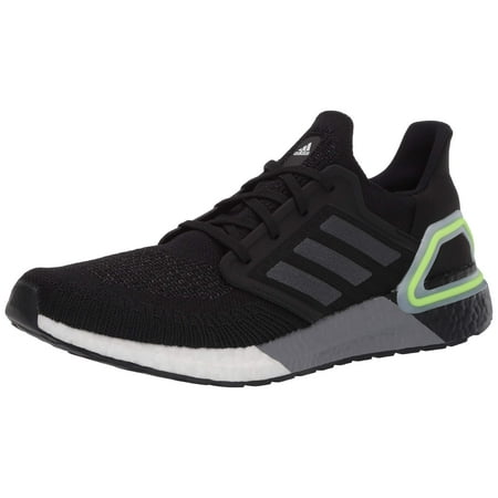 adidas Mens Ultraboost 20 Running Shoe - Black/Night Metallic/Signal Green - 11