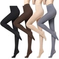 thumbnail image 1 of Medias de terciopelo 100d de primavera y otoño, medias de mujer de talla grande con elástico alto y efecto caramelo, 1 of 5