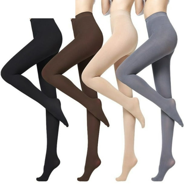 Medias de terciopelo 100d de primavera y otoño, medias de mujer de talla grande con elástico alto y efecto caramelo