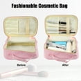 thumbnail image 3 of Unique Bargains Makeup Bag Marble Cosmetic Travel Bag Make Up Brush Organizer Bag Storage for Women Pink 8"x5"x4", 3 of 7