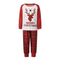 thumbnail image 2 of AceBaby Christmas Family Pajamas Matching Set Letter Elk Print Holiday Sleepwear Loungewear PJs, 2 of 10