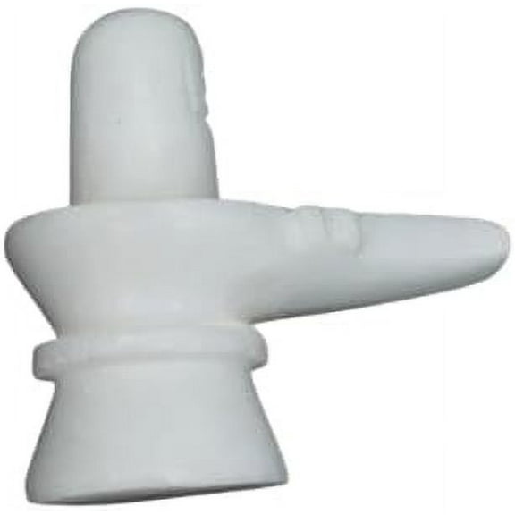 India Heritage Handmade Marble Shivling Idol, Shiva Lingam Statue for Puja (White)