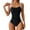 Black, variant on Women's One Piece Swimsuit Solid Color with Removable Bra Pads No Underwire Bikini Style for Beach Vacation,Black,L