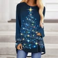 thumbnail image 2 of YUGYXL Christmas Shirts for Women Funny Xmas Long Sleeve Tunic Tops Vintage Christmas Graphic Blouse D Multicolor L, 2 of 5