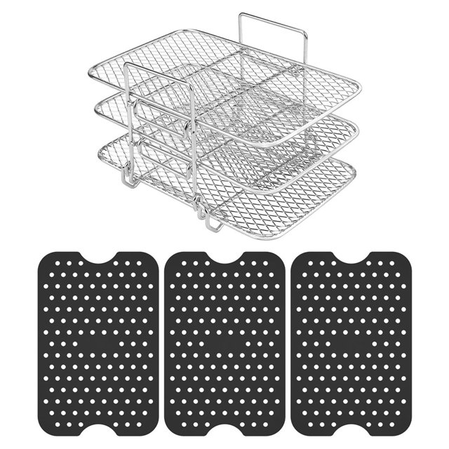 Air Fryer Rack 304 Stainless Steel Multi-Layer Dehydrator Rack Toast Rack Air Fryer Accessories for Air Fryer Oven Roasting Kitchen