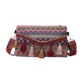 thumbnail image 3 of Bolso de hombro para mujer con cremallera, elegante, con borlas, suave y ligero, para teléfono. rojo, 3 of 9