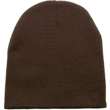 Orange Womens Beanie - Men / Women's Winter Knit Ski & Snowboard Beanie Hat, 1036_Brown