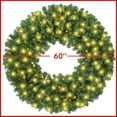 thumbnail image 5 of Casafield 60 Inch Pre-Lit Artificial Christmas Wreath with LED Lights Indoor/Outdoor Holiday Décor, 5 of 7