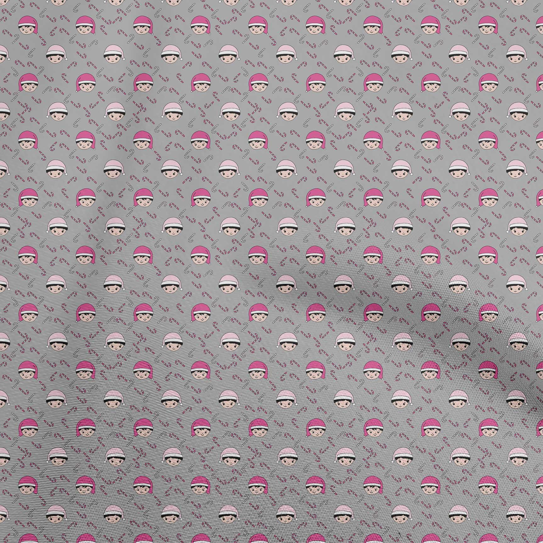 oneOone Cotton Cambric Gray Fabric Christmas Diy Clothing Quilting Fabric Print Fabric By Yard 42 Inch Wide