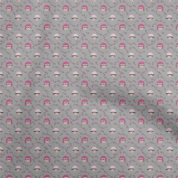 oneOone Cotton Poplin Gray Fabric Christmas Diy Clothing Quilting Fabric Print Fabric By Yard 56 Inch Wide