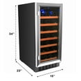 thumbnail image 6 of Smith & Hanks 34-Bottle Single Zone Built-In or Free Standing Wine Refrigerator, 6 of 9