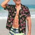 thumbnail image 5 of Lsque Rose Flowers pattern Hawaiian Shirt for Men, Unisex Summer Beach Casual Short Sleeve Button Down Shirts-X-Large, 5 of 9