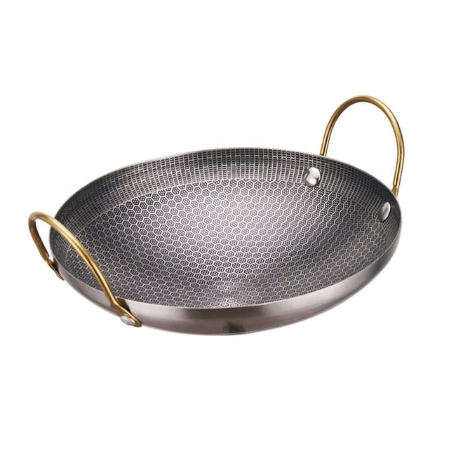 koolsoo Durable Stainless Steel Wok Pot Stockpot with Double Handle Cookware Kitchenware 9cinch