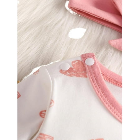 

Casual Heart print Round Neck Sweatshirt Long Sleeve Multicolor Baby Jumpsuits (Baby s)