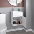 thumbnail image 2 of Furman Wide Floating Bathroom Vanity, Resin Sink Compact Wall-Mounted Design With One Door Cabinet, 2 of 5