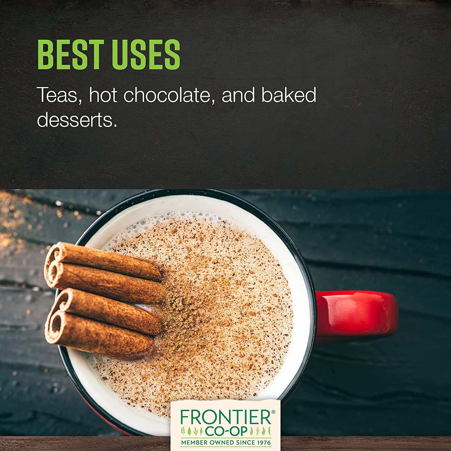Frontier Co-op Certified Organic Ceylon Cinnamon Sticks, 3", 16 oz. Bag