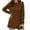 Brown, variant on Ahdbta Women's Sweatshirts Long Sleeve Crewneck Pleated Front Pullover Tops Solid Color Button Decor Trendy Side Split Tops