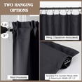 thumbnail image 5 of Patin Black Blackout Curtains 45 Inch Length 2 Pcs, Dual Rod Pocket Thermal Curtains for Living Room Bedroom, Home Decor Privacy Rustic Farmhouse Solid Drapes for Bathroom, Each Panel 30" W x 45" L, 5 of 10