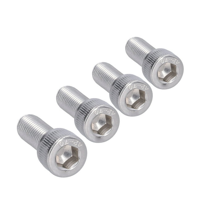 A2-70 Hex Bolt, Socket Cap Screw, A2-70 Stainless Steel 304, 18-8, for Remote Control, Model Making, 304 Stainless Steel, Fully Threaded, UNC, DIN 912, Hex Head Bolt, Made of A2
