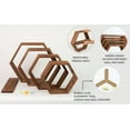 thumbnail image 6 of Extra Large Hexagon Shelves Set of 4 - Brown - Wall Storage - Hanging Wall Decor - Stylish Hexagon, Honeycomb Floating Shelves for Living Room Decor, Bedroom, and Kitchen Home Decor, 6 of 9