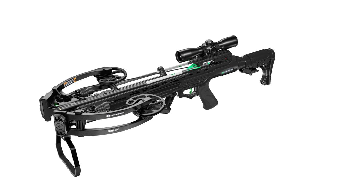 CenterPoint Archery Wrath 430 FPS Compound Crossbow with Full Accessory Package (Black)