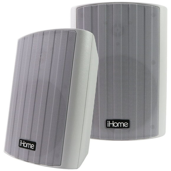 iHome Haut-parleurs Surround Bluetooth d'Intérieur/extérieur de 6,5 Pouces (300W) - Blanc
