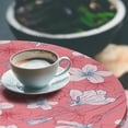 thumbnail image 3 of Ambesonne Floral Fitted Round Tablecloth, Apple Tree Flowers Pattern, 56"- 60" Diameter, Pastel Pink and Blue Grey, 3 of 5