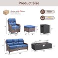 thumbnail image 5 of Jentlehouse 6-Piece Patio Furniture Set with 6'' Thick Cushion Swivel Chair and Sofa,Ottoman,Firepit Table with Hidden Tank,Outdoor Conversation for Deck Pool Yard, 5 of 12