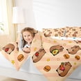 thumbnail image 3 of Erosebridal Kawaii Capybara Kids Twin Bedding Sets, Orange Stripe Line Bedding Comforter Set, 7 Pieces, 3 of 7