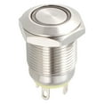 thumbnail image 5 of Uxcell Momentary Metal Push Button Switch 12mm Mounting Dia 1NO 3-6V Yellow LED Light, 5 of 5