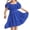 Blue, variant on Girl Tops Ruffle Short Sleeve Tie Back Dress Kids Off Shoulder A-line Dresses Mint Green 8 Years