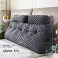 thumbnail image 2 of ColourTree Grey 59" L x 8" W x 20" H Wedge Headboard Pillows with 1 Head Roll Pillow Bed Wedge Pillow for Headboard Large Bolster for Bed Rest Reading Pillows Backrest Pillows, 2 of 6