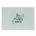 thumbnail image 1 of Saying Cutting Board, Cursive This is My Happy Place Typography Simplistic Monochrome Design, Decorative Tempered Glass Cutting and Serving Board, in 3 Sizes, by Ambesonne, 1 of 2