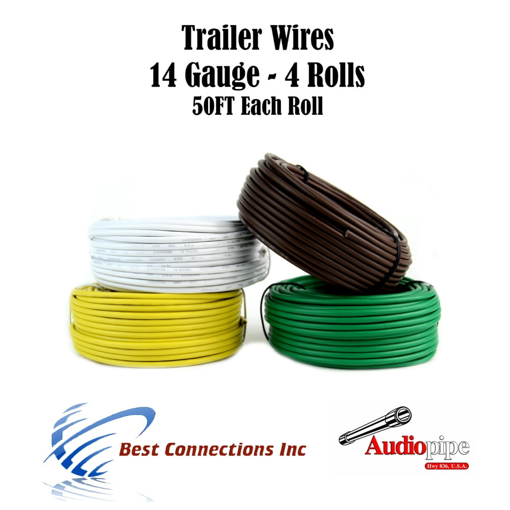 4 Way Trailer Wire Light Cable for Harness LED 50ft Each Roll 14 Gauge