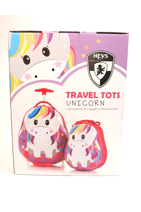 Open Box Heys Travel Tots Hardside Luggage 2pc Set with Backpack Unicorn