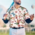 thumbnail image 4 of Fotbe Watercolor Floral With Butterflies Baseball Jersey Shirt for Men and Women, Casual Short Sleeves Button Down T-Shirt-3X-Large, 4 of 9