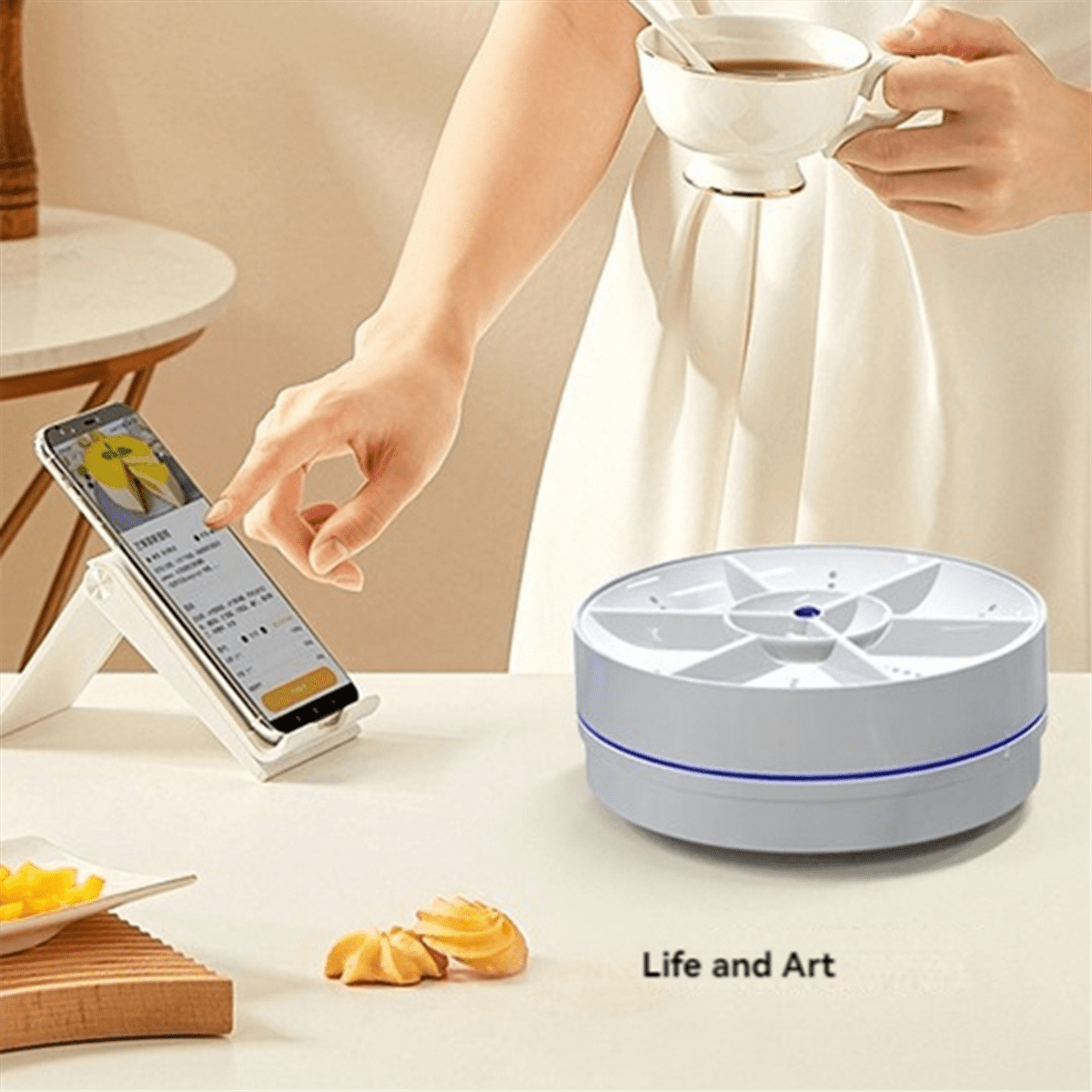 Ultrasonic Dish Washer Portable Mini Turbo Dishwasher, Vegetable Washing Machine Household Sink Dishwasher Device B