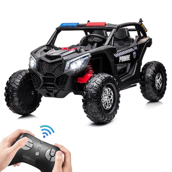 MUKIDY 24V Kids Ride On Car UTV, Remote Control Ride On Toys Off-Road Electric Car for 3-8 Years,Black