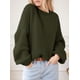 thumbnail image 2 of Suéter PRETTYGARDEN para mujer, tejido grueso oversize color verde militar, 2 of 5