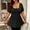 Black, variant on Women's Square Neck Shirts Liweisiy Summer Criss Cross Tunic Short Sleeve Tops Wrinkle Slim Dance Peplum Shirts Brown L