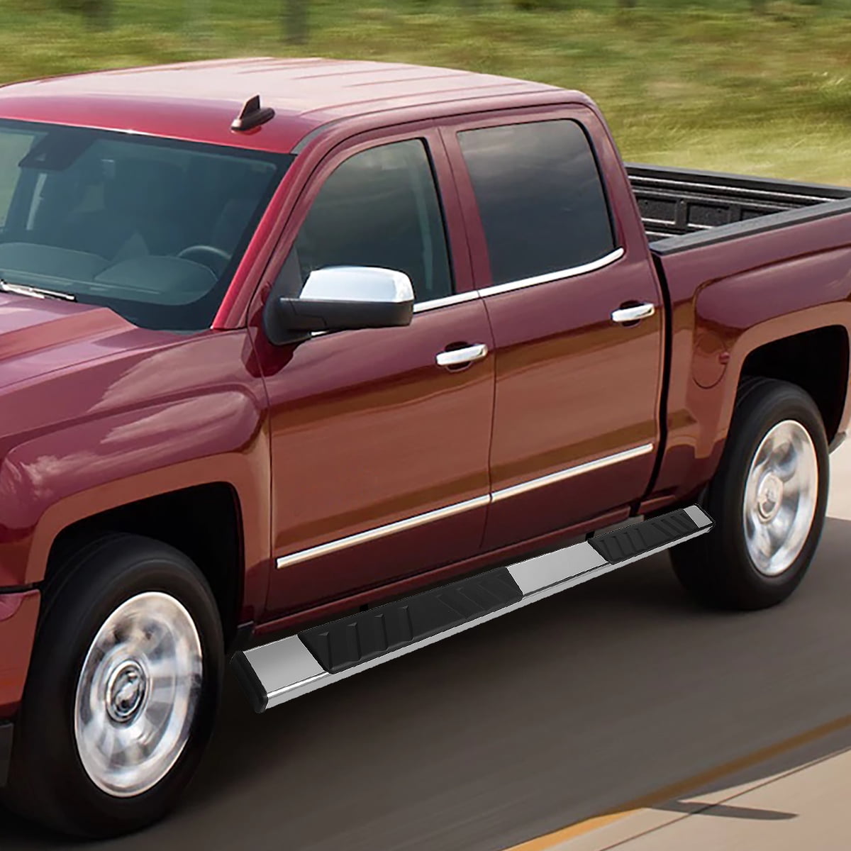 DNA Motoring For 09-24 Dodge Ram 1500-3500 Crew Cab 5" Flat Side Step Nerf Bar Running Board