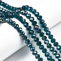 10Strand Electroplate Glass Beads Strands AB Color Plated Faceted Rondelle Teal 2.9~3.3x2mm Hole: 0.8mm about 145~150pcs/strand 34~35cm