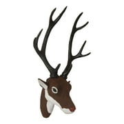 Wall Mounted Deer Head, Handmade Animal Hanging Brown Rustic Faux Taxidermy Removable Deer Antlers for Dining Decoration