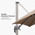 thumbnail image 4 of PURPLE LEAF 9 × 9 FT Patio Umbrella, Outdoor Cantilever Umbrella with Champagne Post, Hanging Offset Umbrella for Pool, Deck Garden, Taupe, 4 of 10