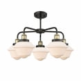 thumbnail image 2 of Innovations Lighting  Oxford - 5 Light 25" Stem Hung Chandelier Black Antique Brass/Matte White, 2 of 2